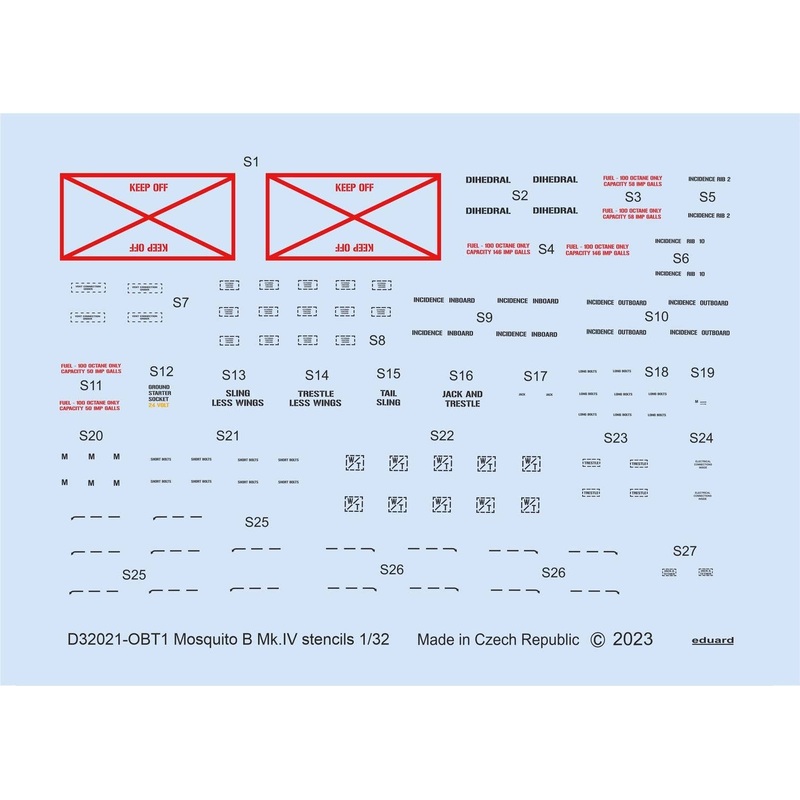 1/32 Mosquito B Mk.IV stencils for HKM