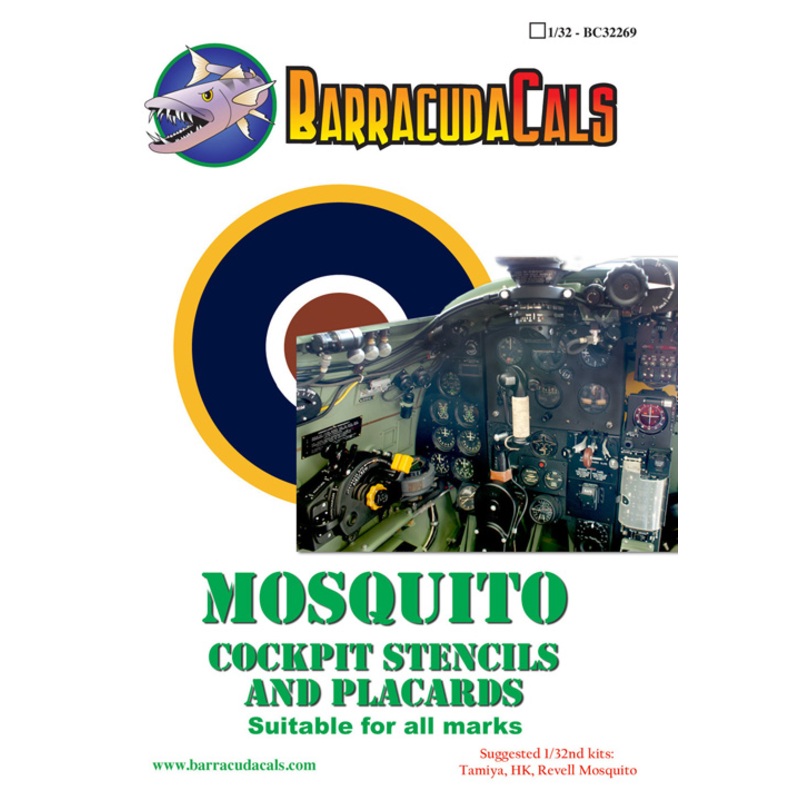 1/32 Mosquito Cockpit Stencils and Placards