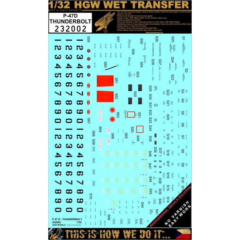 1/32 P-47D Thunderbolt Stencils