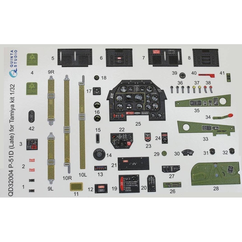 1/32 P-51D (Late Model) Interior 3D Decal (for Tamiya)
