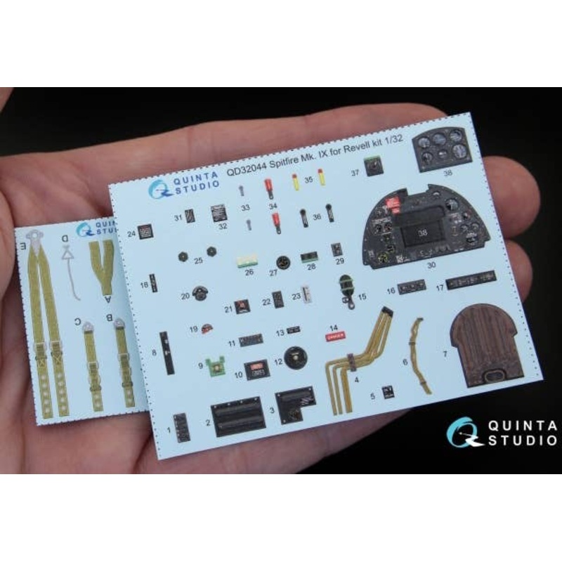 1/32 Spitfire Mk. IX 3D-Printed & coloured Interior on decal paper for Revell  kit
