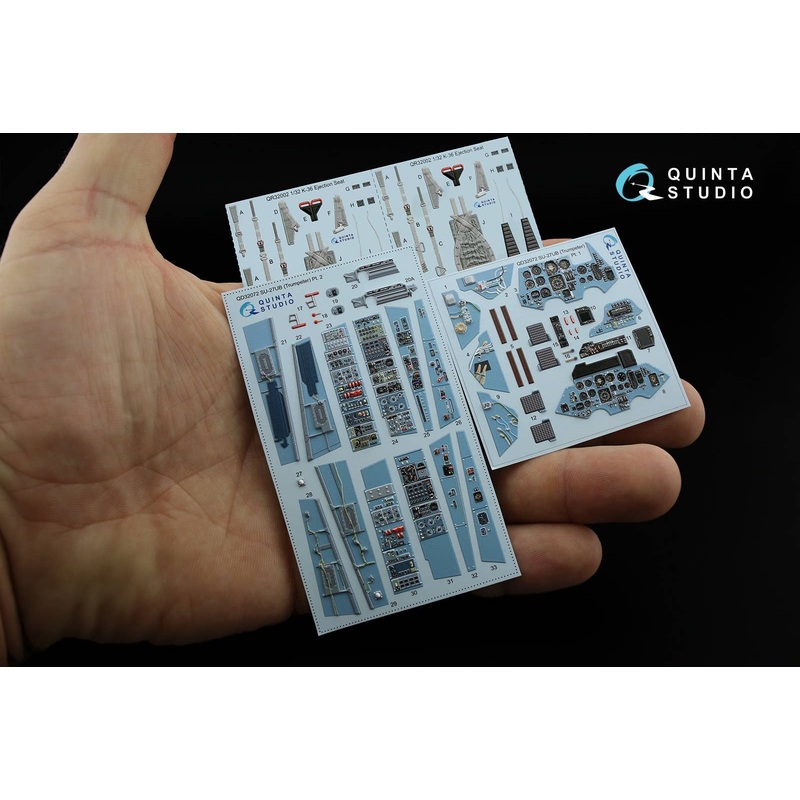 1/32 Su-27UB 3D-Printed & coloured Interior on decal paper for Trumpeter kit