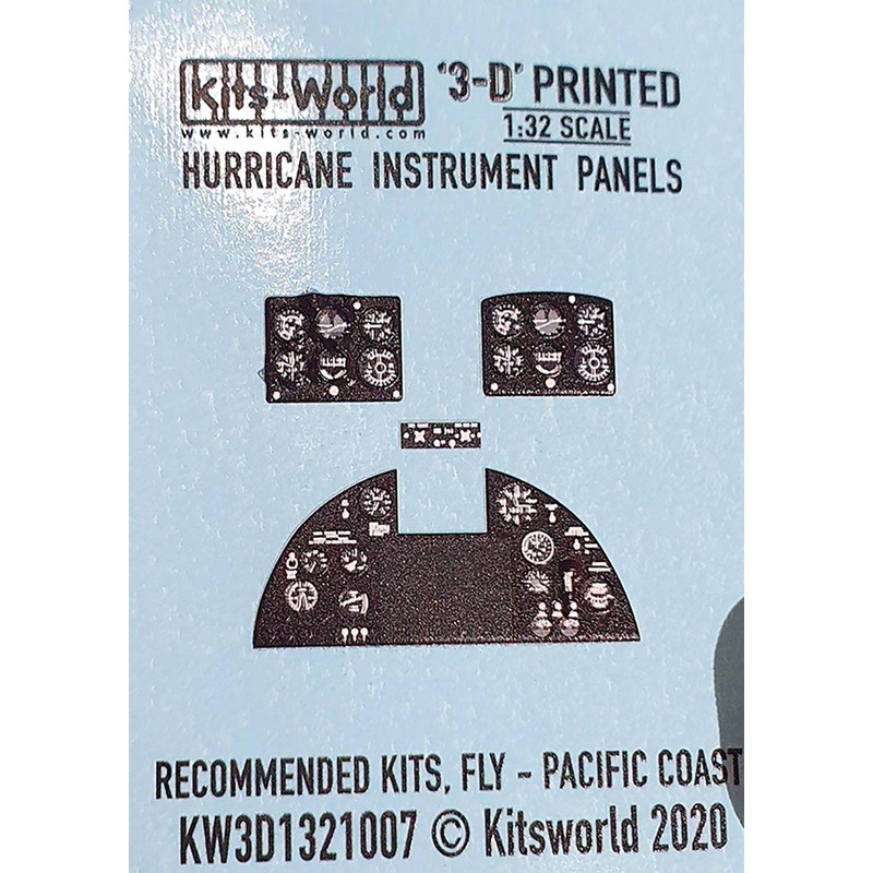 1/32 WW.II British Hawker Hurricane Instrument Panel Detail Up 3D Decal