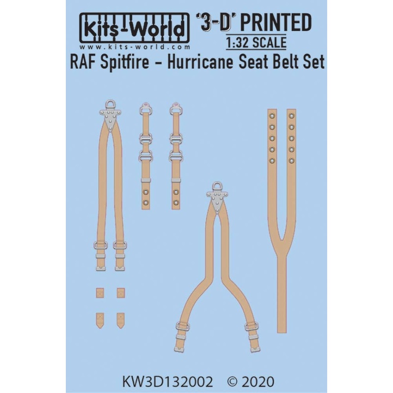 1/32 WW.II RAF Spitfire/Hurricane Fighter Seat Belt Set (3D Printed)