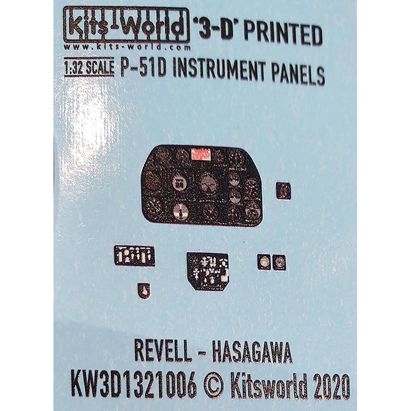 1/32 WW.II Us Army P-51D Mustang Instrument Panel Detail Up 3D Decal