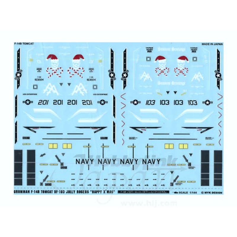 1/144 F-14B Tomcat Jolly Rogers Happy Xmas Decal