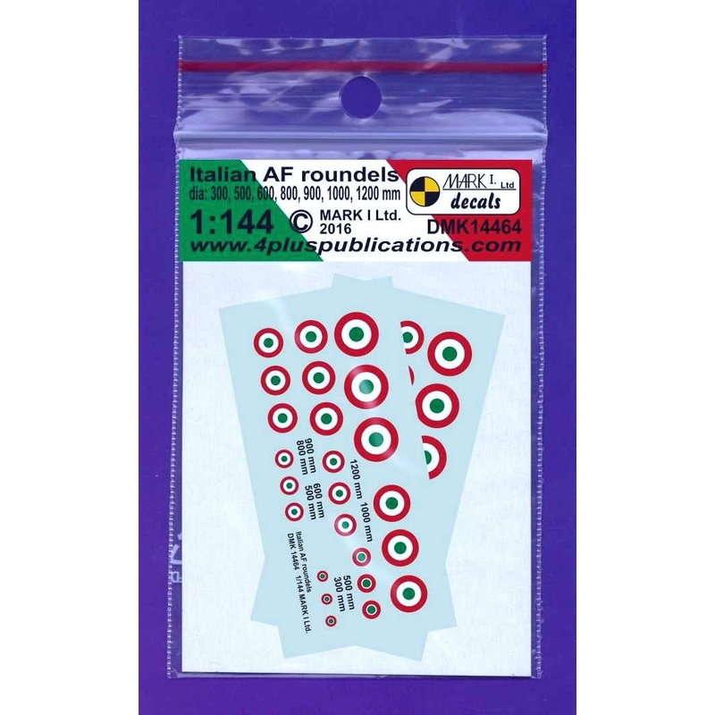 1/144 Italian AF Roundels (Dia 300,500,600,800,900,1000,1200mm), 2 Sets