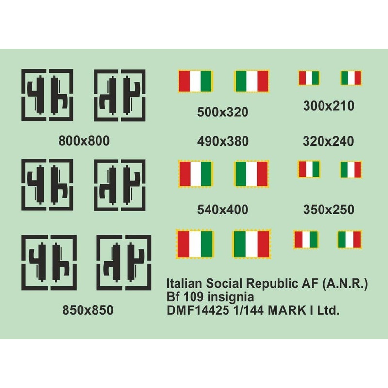 1/144 Italian Social Republic AF (A.N.R) Bf109 Insignia