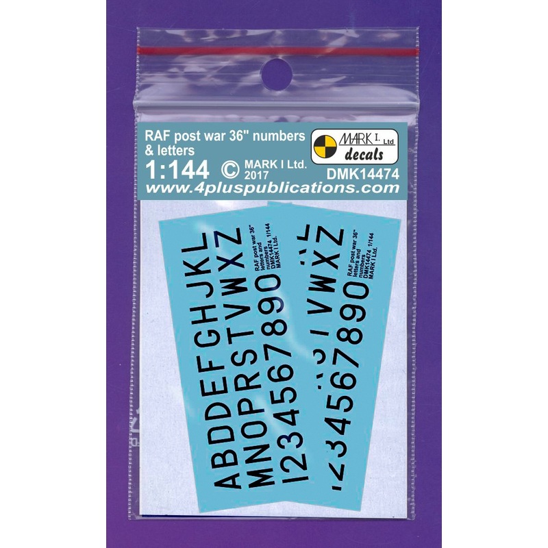 1/144 RAF Post-war 36" Black Numbers & Letters, 2 sets