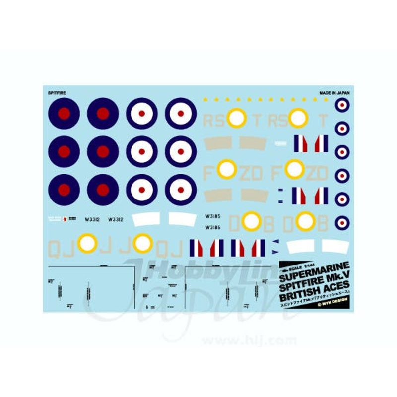 1/144 Supermarine Spitfire Mk.V (British Ace) Limited Edition Decals