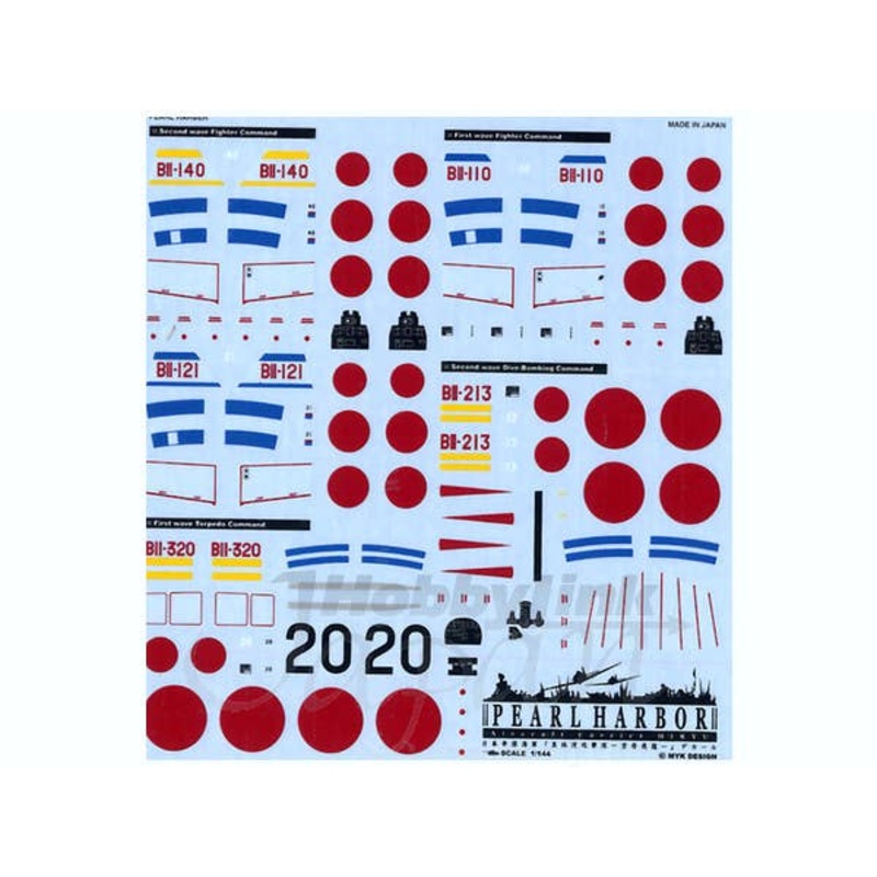 1/144 Zero Fighter Pearl Harbor CV Hiryu Decal