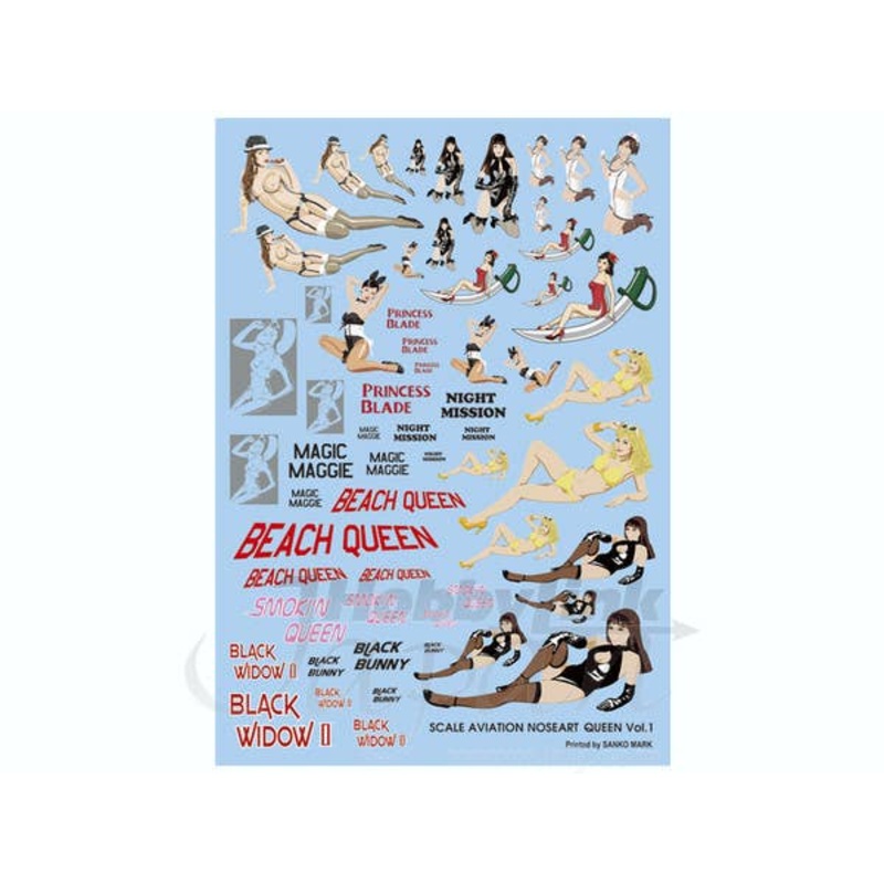 Nose Art Queen Decal Set #1