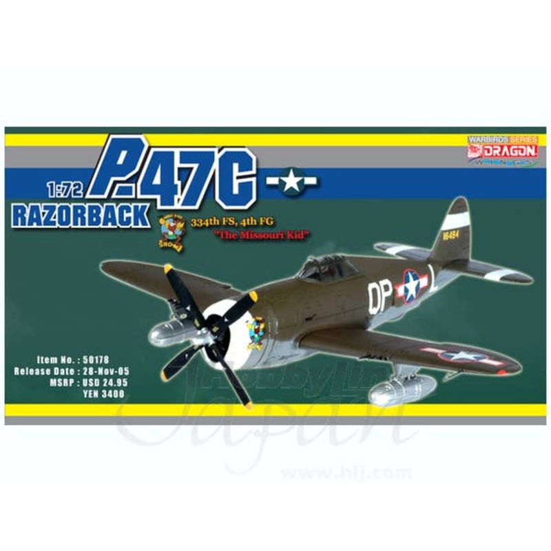 1/72 P-47C-5 Razorback The Missouri Kid - Show Me  334th FS, 4th FG