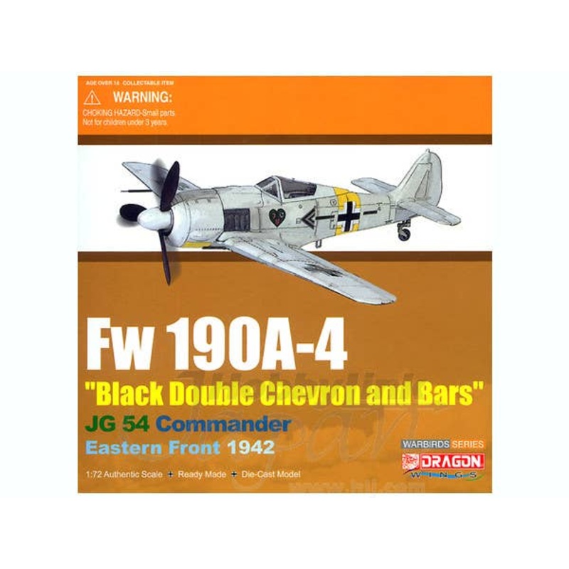 1/72 Fw190A-4 Black Double Chevron & Bars JG54 1942