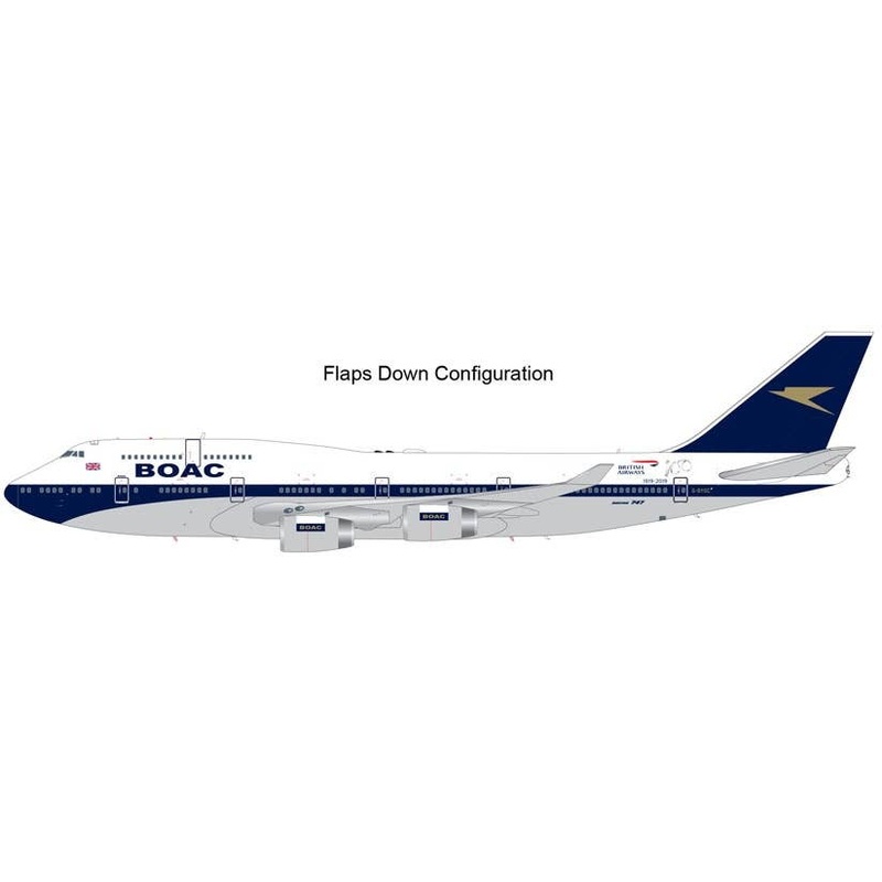 1/200 747-400 British Airways (BOAC Retro Colors Flaps) G-BYGC