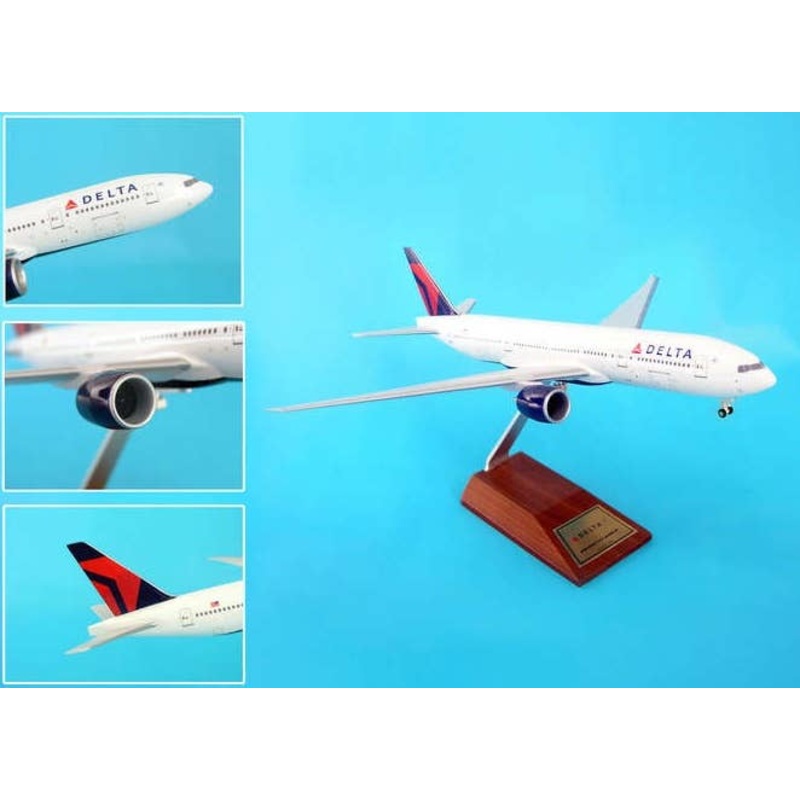 1/200 777-200 LR Delta Air Lines (With Gear and Wooden Stand)