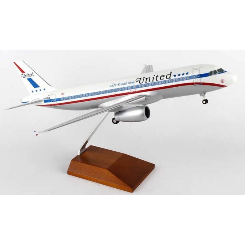 1/100 A320-200 United Airlines Friendship (With Gear and Wooden Stand)