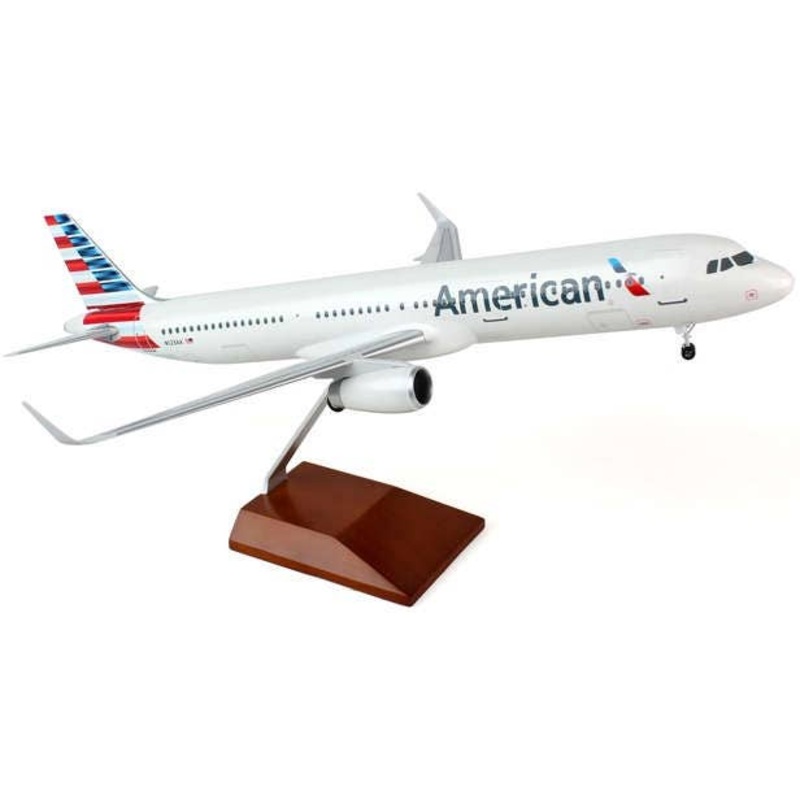 1/100 A321 American Airlines (With Gear and Wooden Stand)