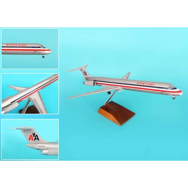 1/100 MD-80 American Airlines Old Livery (With Gear and Wooden Stand)