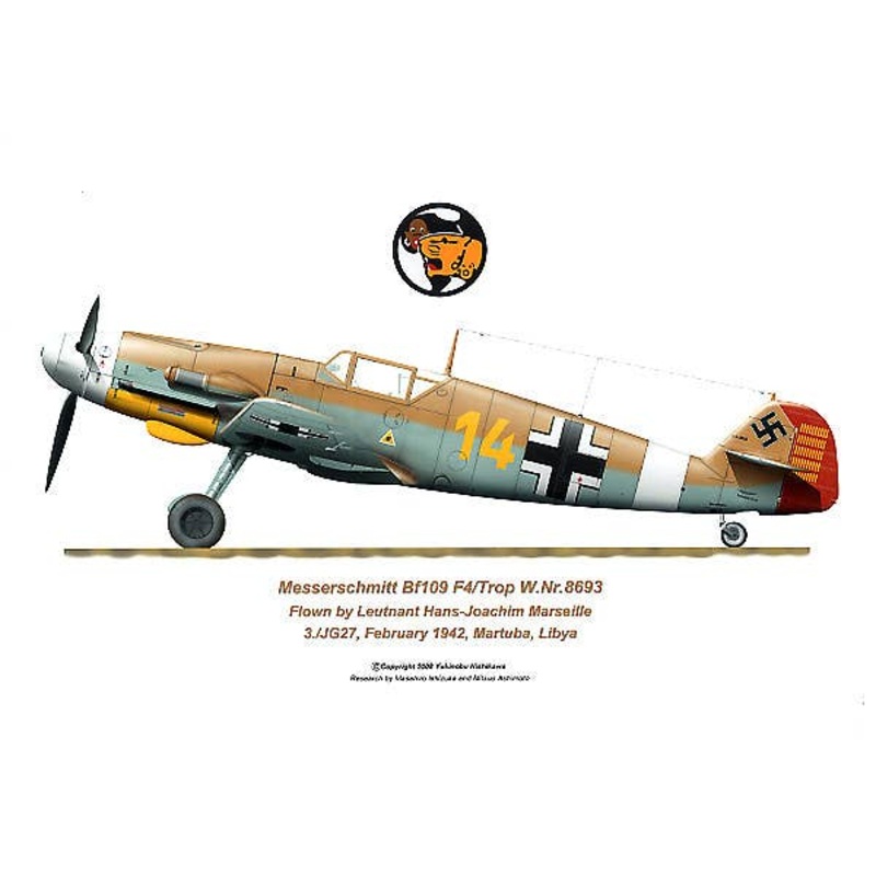 Messerschmitt Bf109F4/Trop 8693 Both sides
